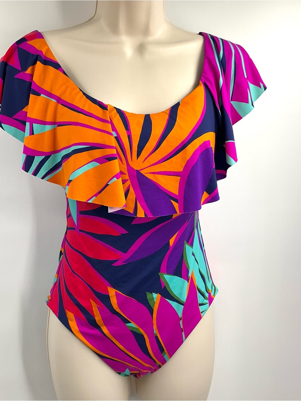 Trina Turk Multicolor Floral Hawaiian One Piece Swimsuit